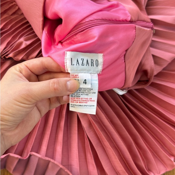 Lazaro plated skirt size 4 beautiful peach fuzz silk skirt - Picture 10 of 13